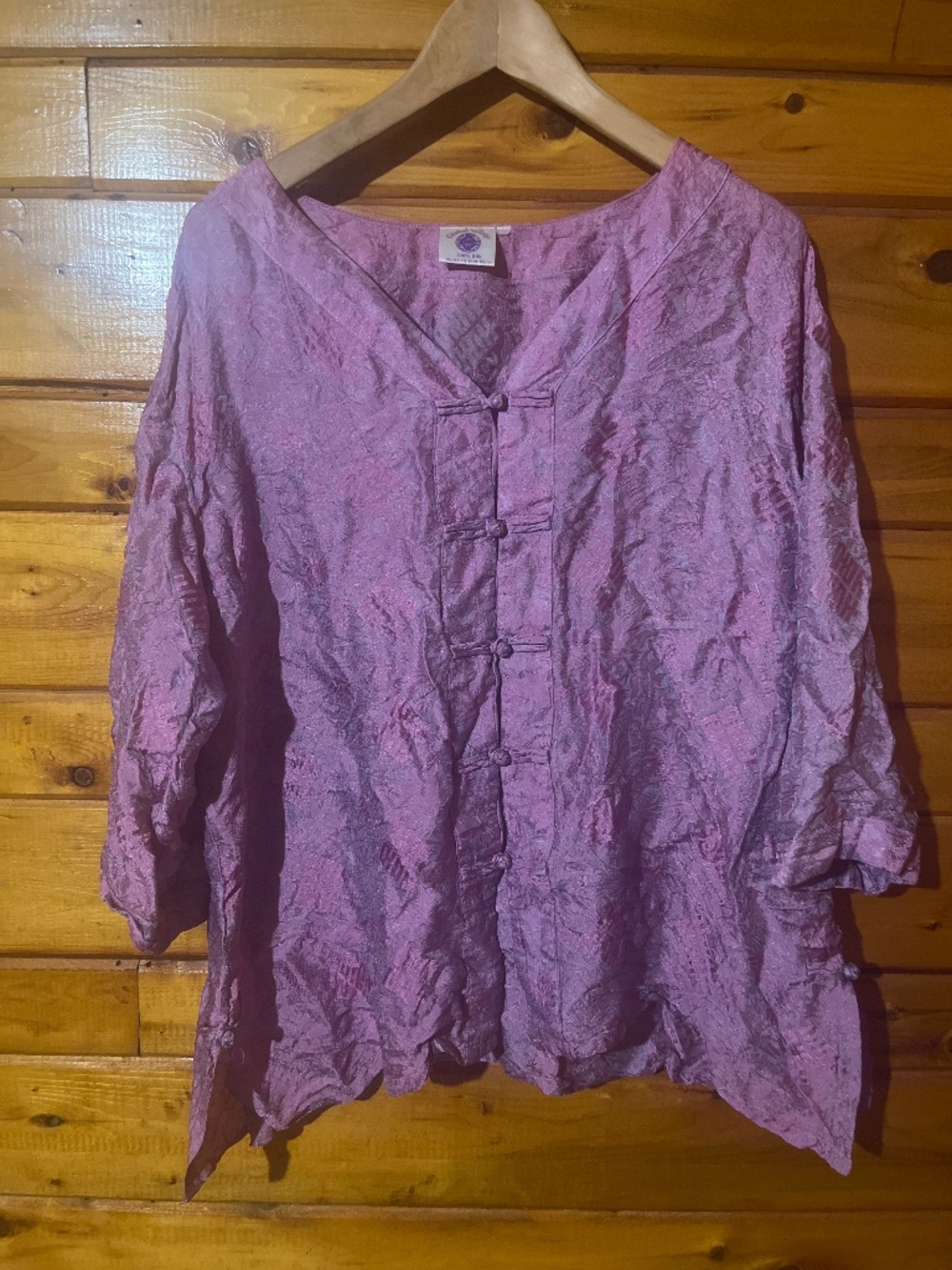 Vintage Global Village 100% Silk Asian Blouse
